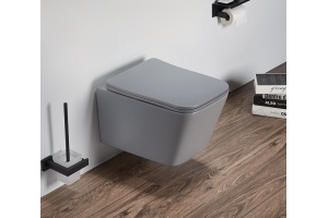 Унитаз подвесной SantiLine SL-5007MG с микролифтом, серый матовый - 2