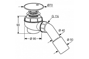 Сифон для поддона Kludi Tasso 50 2105205-00 - 2