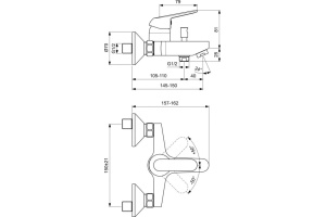 Смеситель для ванны Vidima Fine хром (BA388AA) - 2