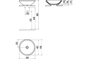 Рукомойник Creavit MN045 черный - 3