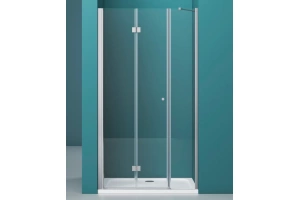 Душевая дверь BelBagno Albano 140(60+80)х195 профиль хром стекло прозрачное - 2