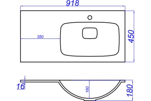Мебельная раковина Aqwella 5 stars Malaga 90 R - 2