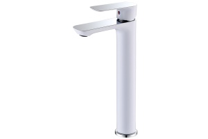 Смеситель ABBER Weiss Insel AF8011W для раковины, белый-хром