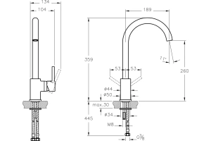 Смеситель для кухни VitrA Minimax S матовый черный - 2