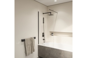 Шторка на ванну RGW Screens SC-050B 60x150 профиль черный стекло прозрачное - 3