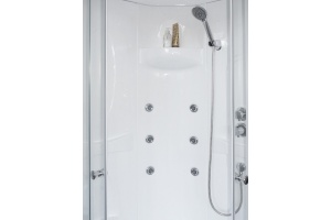 Душевая кабина Royal Bath HP 80x80 профиль белый стекло прозрачное с гидромассажем - 3