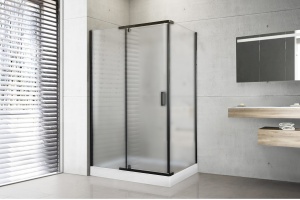 Душевой уголок Royal Bath HPV 140х80 с поддоном профиль черный стекло матовое - 2