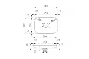 Раковина накладная ABBER Stein 50 белый (AS2602) - 3