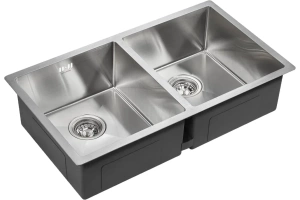 Мойка кухонная Paulmark Twin 78 брашированная сталь - 2