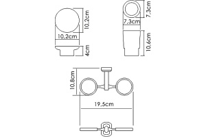 Стакан для зубных щеток и мыльница Wasserkraft хром - белый - 3