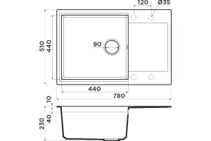 Мойка кухонная Omoikiri Daisen 78-LB пастила - 3