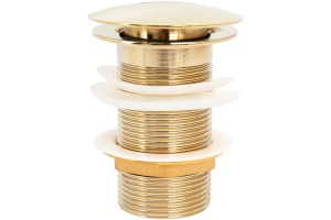 Донный клапан для раковины BelBagno без перелива золото - 2