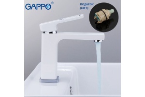Смеситель для раковины Gappo белый - 3