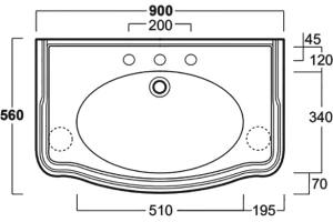 Раковина подвесная Simas Arcade 90 белая - 3