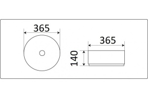 Раковина накладная CeramaLux NC 36.5 см белый/золото (C1055) - 2