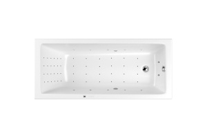 Ванна акриловая WHITECROSS Wave Slim Nano 160x80 с гидромассажем белый - хром