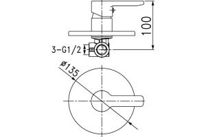 Встраиваемый смеситель с одним выходом, Sena, IDDIS, SENSB00i66 - 2
