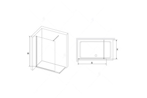 Душевая перегородка RGW Walk in 80х195 черная стекло прозрачное - 2