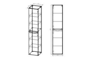 Шкаф-пенал Vincea Mia 170х35 правый белый - 2