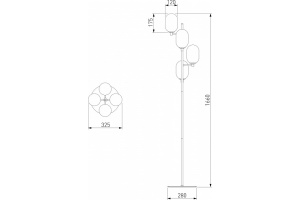 Торшер Eurosvet Loona 01161/4 латунь - 3