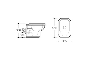 Чаша для подвесного унитаза Boheme Vogue белая без сиденья - 2