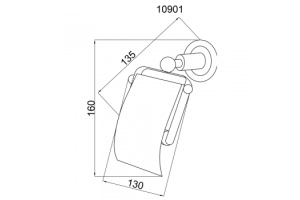 Держатель для туалетной бумаги Boheme Murano бронза с черным - 2