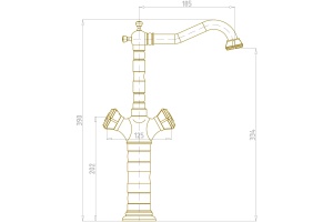 Смеситель для раковины Bronze de Luxe Royal бронза (21973) - 3
