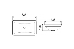 Раковина встраиваемая Weltwasser WW Deilbach 6044 63.5 белый (10000003890) - 2