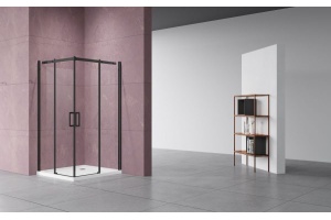 Душевой уголок Vincea Dice 90х90 профиль черный стекло прозрачное - 2