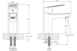 Смеситель Rush Edge для раковины ED7735-11 - 2