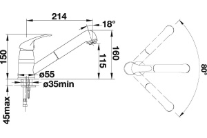 Смеситель для кухонной мойки Blanco Daras бежевый (524194) - 3