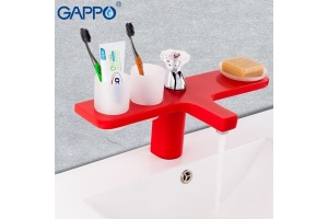 Смеситель для раковины Gappo красный G1096-7
