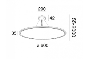 Подвесной светодиодный светильник Maytoni Cosmos MOD057PL-L54W4K - 2