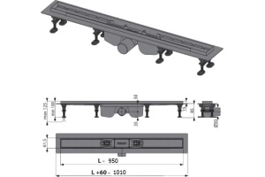 Душевой лоток AlcaPlast Optima APZ12-950 с опорами - 3
