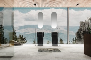 Раковина напольная ABBER Kristall 45 черный (AT2701Onyx-H) - 2