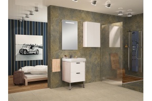 Шкаф AQUATON Йорк 2 створки белый/выбеленное дерево - 2