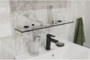 Полка STWORKI Glass Shelf 60 полкодержатели черные - 3