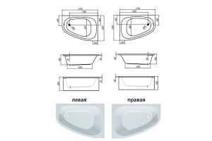 Акриловая ванна Kolpa San Chad 170х120 левая белая - 3