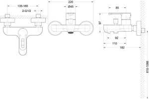 Смеситель Bravat Stream-D F637163C-01 для ванны с душем - 3