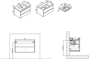 Комплект мебели Vincea Luka 80 серое дерево - 2