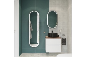 Тумба с раковиной STWORKI Берген 60 белая с темной столешницей, BOCCHI Vessel черная - 3