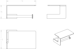 Держатель туалетной бумаги Boheme Q 10941-G с полкой для телефона - 2