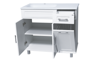Тумба с раковиной Misty Купер 90 L с бельевой корзиной белый - 2