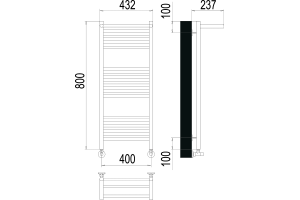 Водяной полотенцесушитель Terminus Аврора П16 400х800 c полкой Хром - 3