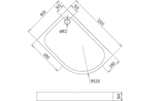 Душевой поддон Gemy  120x80 см (ST18 L) - 2