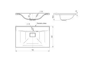 Мебельная раковина Vincea 75 черная матовая - 2