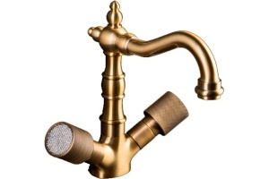 Смеситель для раковины высокий Boheme Royal Cristal черное золото