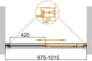 Душевая дверь в нишу Cezares Comfort BF1 100 C Cr - 3