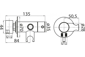 Смеситель для гигиенического душа Cezares Articoli Vari черный, матовый (CZR-DA1-NOP) - 2