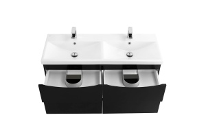 Тумба с раковиной BelBagno Marino-Cer 120 с двумя чашами черный - 3